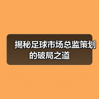 揭秘足球市场总监策划的破局之道(图3) 揭秘足球市场总监策划的破局之道(图3)