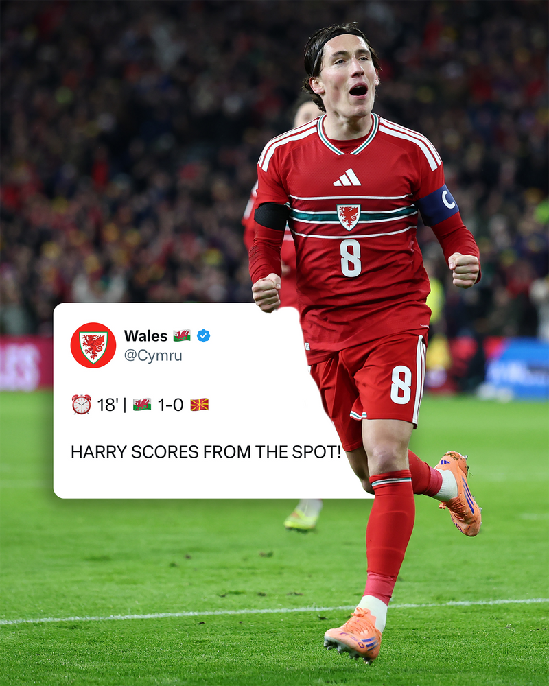 Harry Wilson celebrates his opening goal for Wales