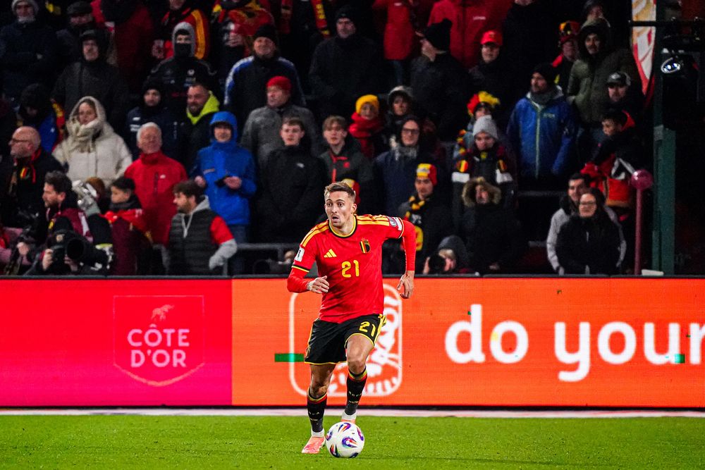 Timothy Castagne in action for Belgium